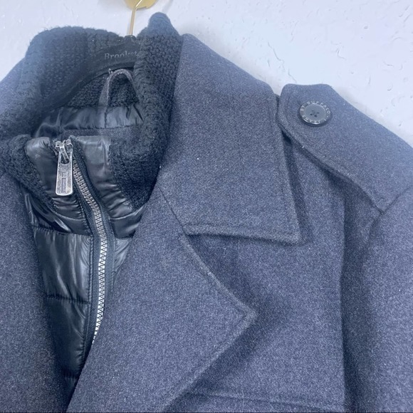 I JEANS by BUFFALO Charcoal Gray Wool-Blend Dual Layer Pea Coat - Picture 4 of 13